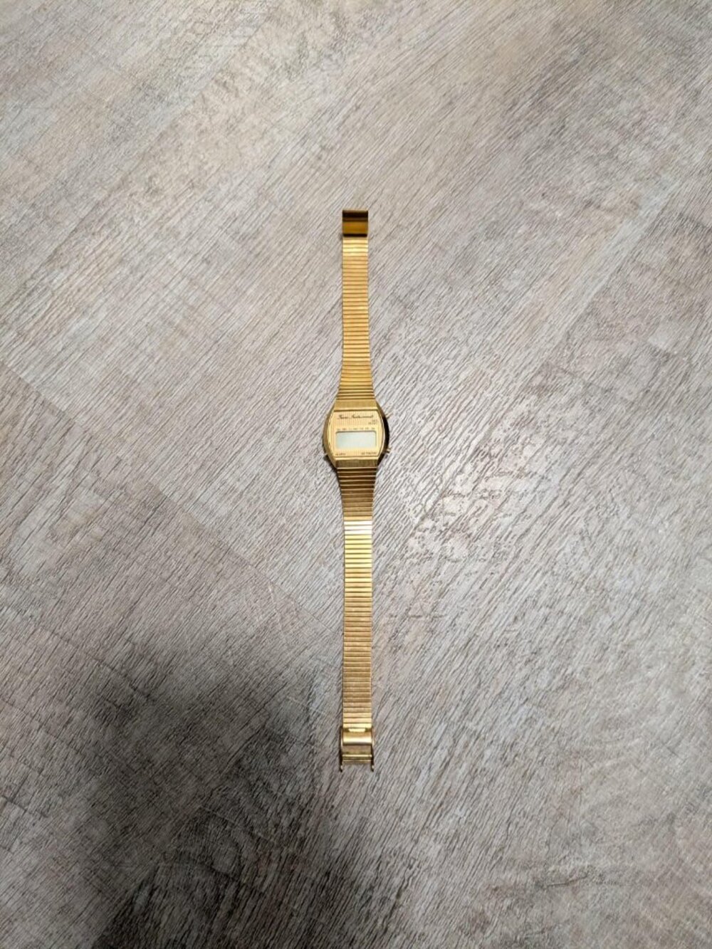 Texas Instruments Gold Tone Digital LCD Watch - Needs Battery